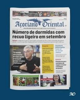 "Número de dormidas com recuo ligeiro em setembro" é a manchete do Açoriano Oriental