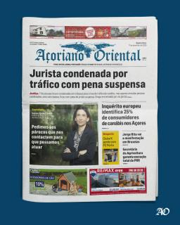 "Jurista condenada por tráfico com pena suspensa" é a manchete do Açoriano Oriental