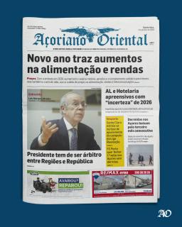 "Novo ano traz aumentos na alimentação e rendas" é a manchete do Açoriano Oriental