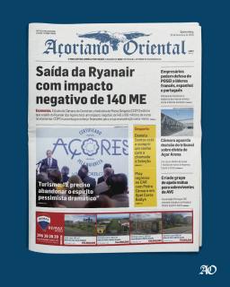 "Saída da Ryanair com impacto negativo de 140 ME" é a manchete de hoje