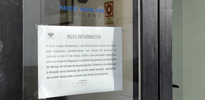 Venda de títulos de transporte suspensa em São Miguel 