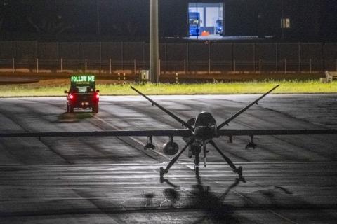 Base das Lajes recebe pela segunda noite consecutiva um drone MQ-9 Reaper dos EUA