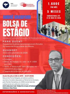 Candidaturas à bolsa André Bradford para estágio no Parlamento Europeu