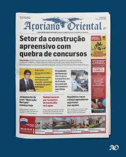 "Setor da construção apreensivo com quebra de concursos" é a manchete do Açoriano Oriental