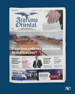 A reportagem sobre "O que leva cada vez mais alunos às explicações?" é a manchete do Açoriano Oriental