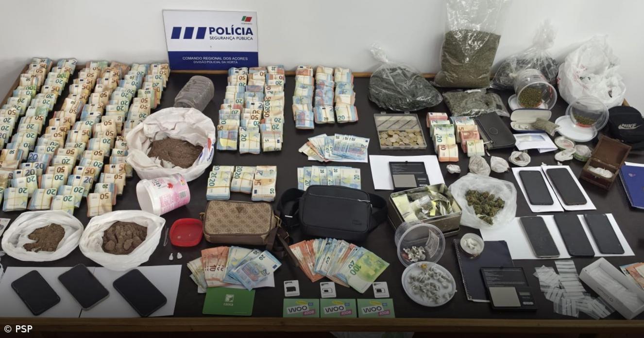 Quatro detidos com mais de 14 mil doses de droga na ilha do Pico